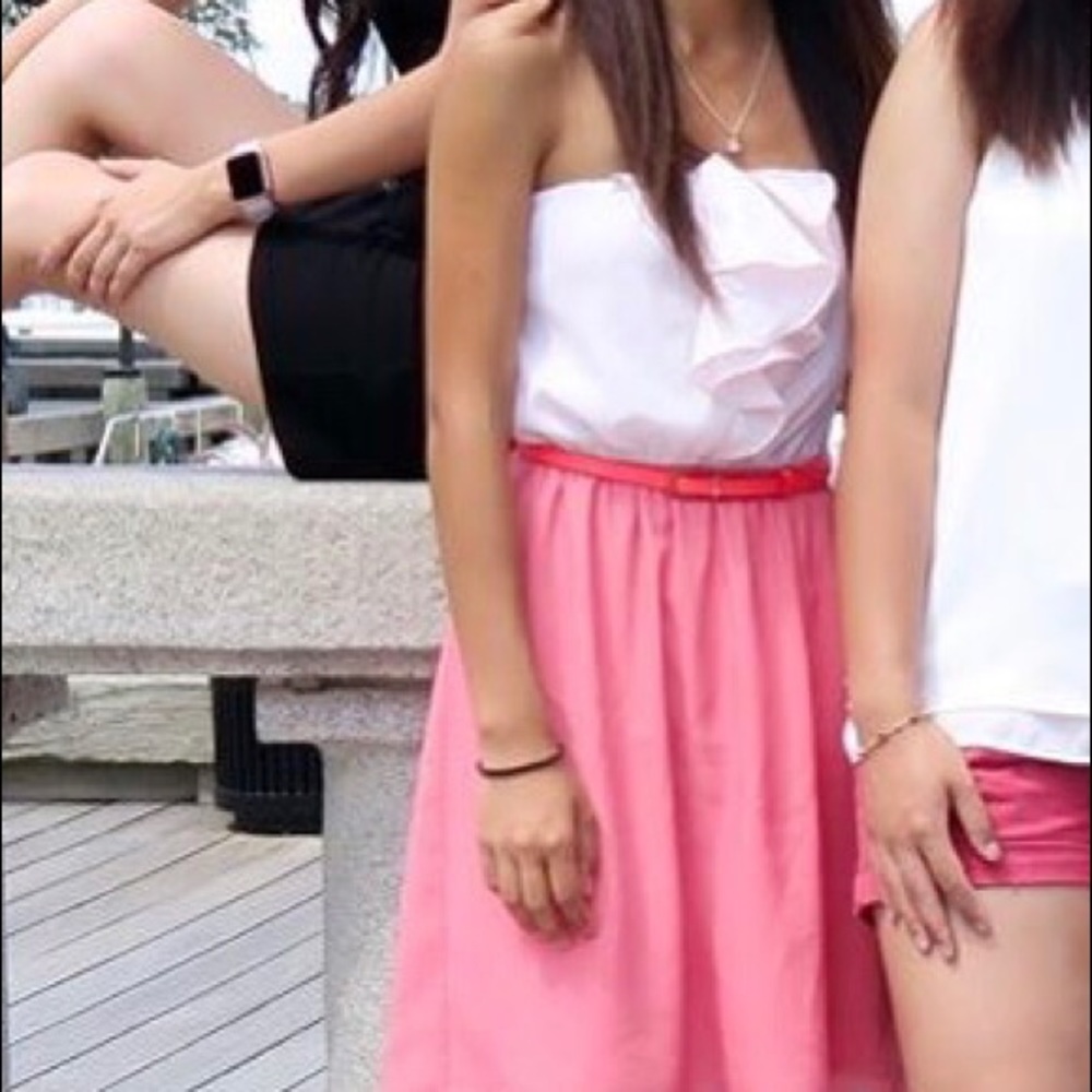 Express pink strapless dress